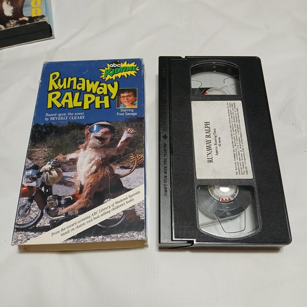 Runaway Ralph ABC Kidtime Beverly Cleary Fred Savage VHS Tape - Bundle & Save